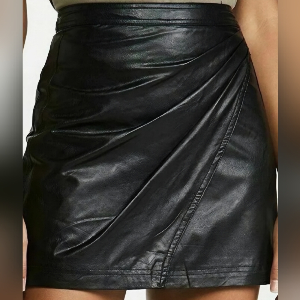 Free People Fake Out Faux Leather Mini Skirt